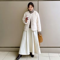 ハートキルトリバーシブルファージャケット〈ivory〉