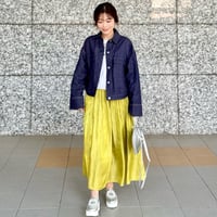 【主役級！着映えスカート/3色展開】シャイニーギャザースカート〈yellow〉