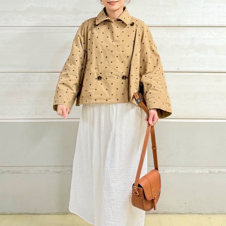 【コーデの重心が上がるショート丈】刺繍ショートトレンチ