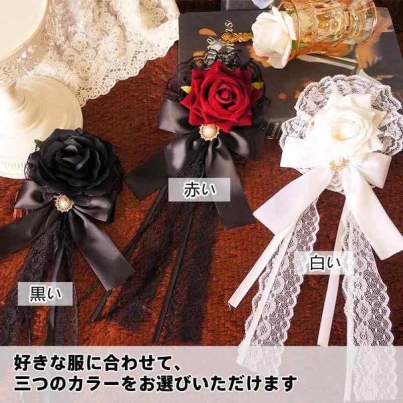 MM&UU ヘッドドレス ロリータ 薔薇 バラ ヘアアクセサリー ゴシック ゴスロリ ...