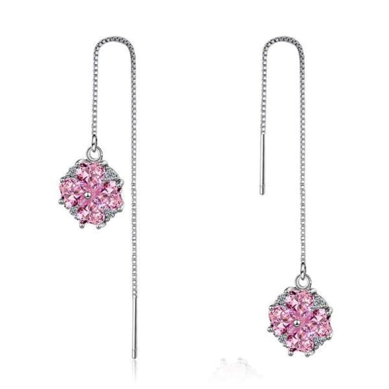 MIKAMU 桜 チェーンピアス レディース 最高級 CZジルコニア シルバー 