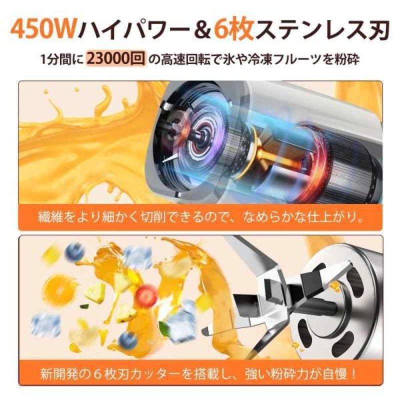 450Wハイパワー 一台多役ジューサー ミキサー 6枚刃 【公式通販】