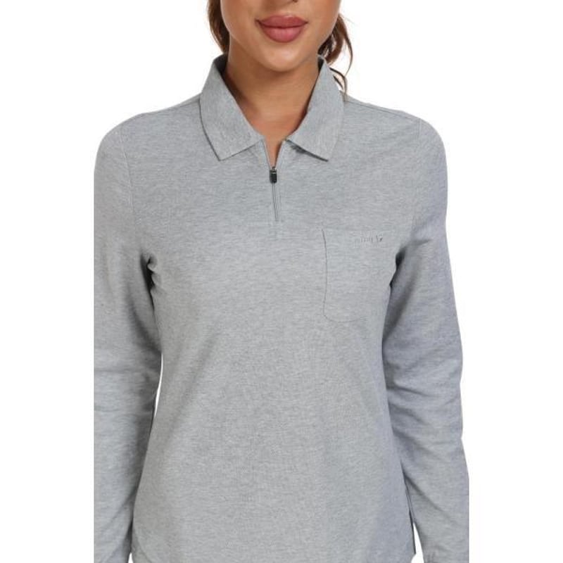 YIRUIYA] ポロシャツ レディース 長袖 ゴルフ シャツ ハーフジップ  