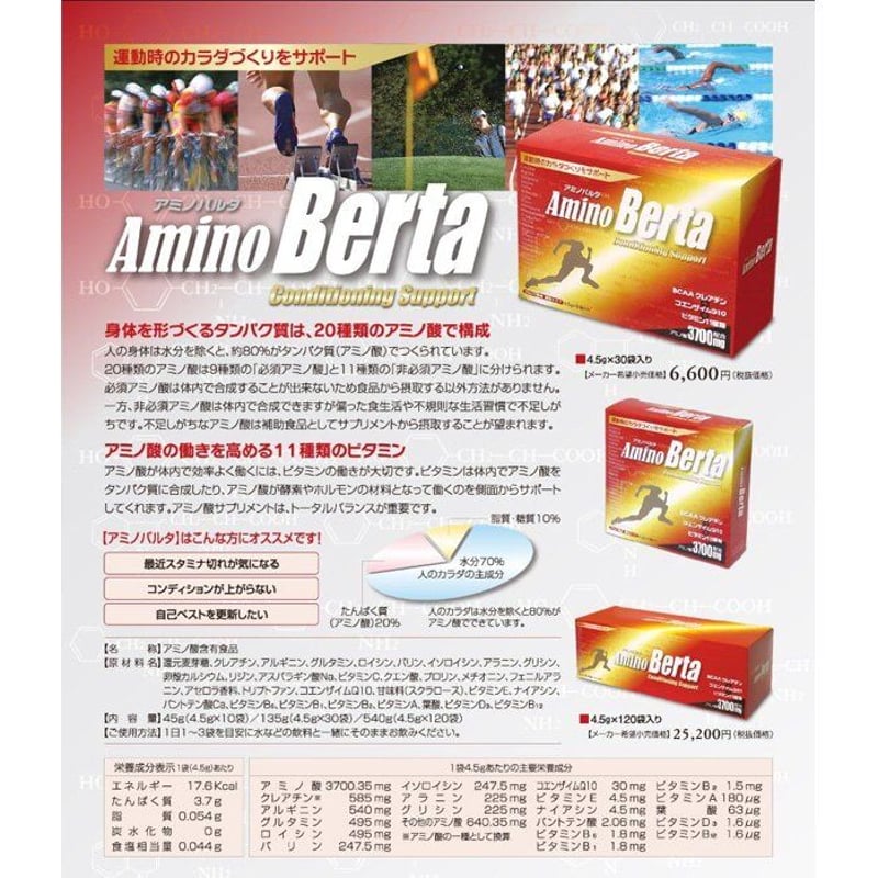 アミノバルタ アミノ酸 サプリ AminoBerta スポーツ 健康 コエンザイム