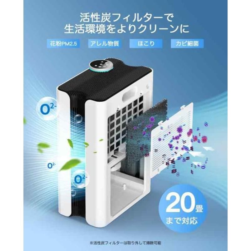 PRETYDAY 除湿機 大容量2.8L 2024新型 除湿器 小型 1200ml/日強力除湿 