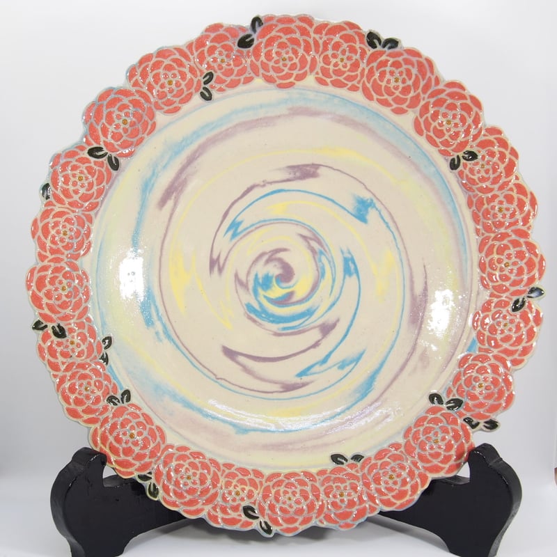 紋花彩泥渦文 大鉢 【林理子】 | 江戸川区伝統工芸会 公式ONLINE SHOP