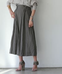 French linen canvas wide pants