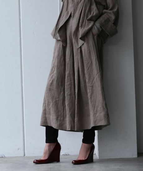 brush linen canvas wide pants