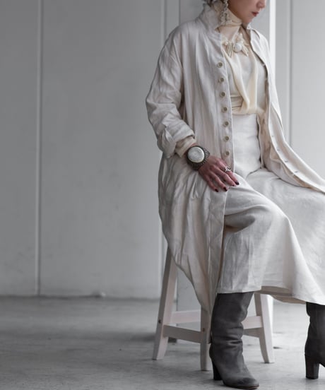 brush linen peasant coat