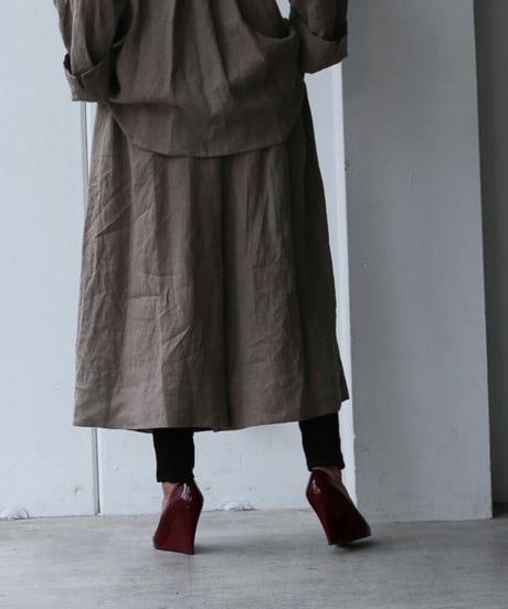 brush linen canvas wide pants