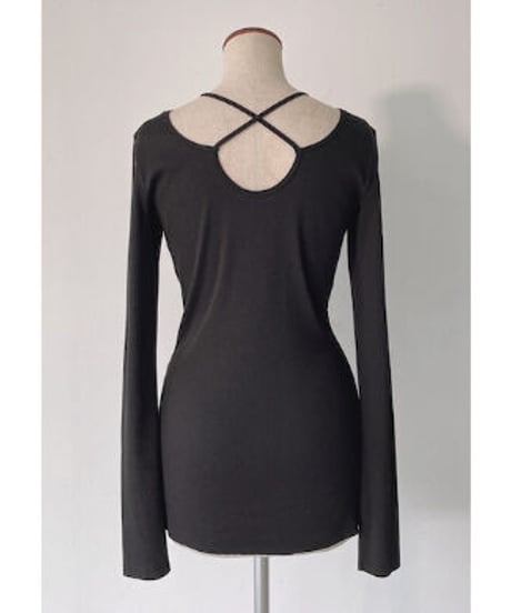 back cross long T-shirt