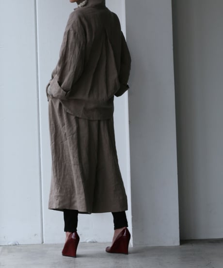 brush linen canvas wide pants