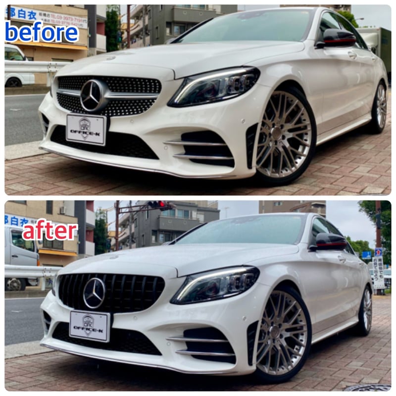 ベンツ Cクラス W205 後期 カメラ無用 パナメリカーナグリル オール