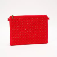 GLAMJAM スタッズバッグ　クラッチバッグ　L-A4サイズ HOSHI×レッド×レッド×レッド　グラムジャム