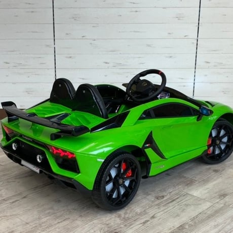 ランボルギーニ社公認 アヴェンタドールSVJ 子供用電動乗用ミニカー グリーン ライセンス商品 商品番号4453