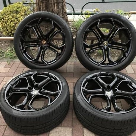 中古 ランボルギーニ アヴェンタドール LP700 純正 アルミホイール ブラック 前19インチ/後20インチ ピレリタイヤ付 エアセンサー無