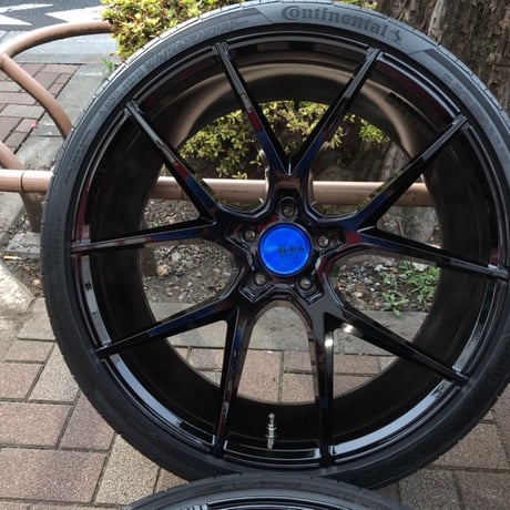新古品 テスラ モデルS SAVINI BM14 22インチ ブラック PCD120 サビーニ コンチネンタル バリ山 タイヤ付