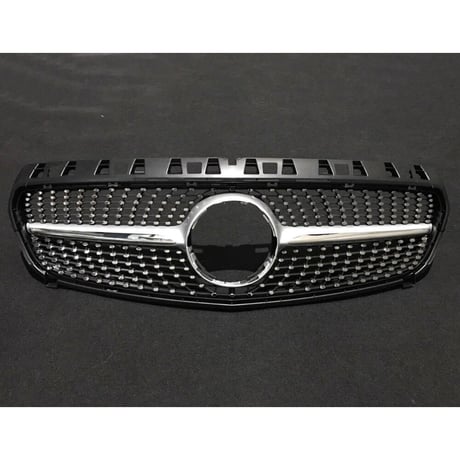 取付工賃込!! ベンツ Aクラス W176 前期 ダイアモンドグリル シルバーフィン 商品番号4009