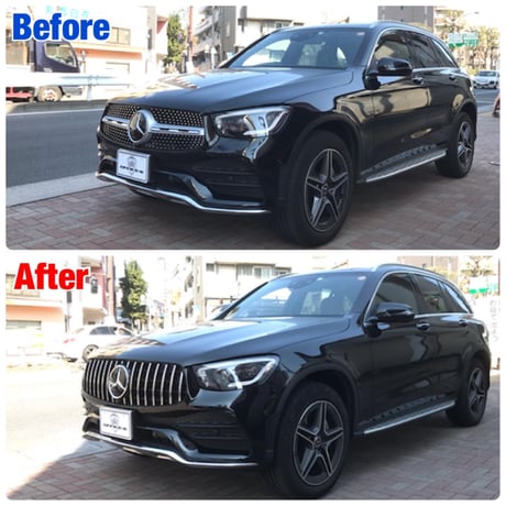 取付工賃込!! ベンツ GLCクラス X253 後期 AMG-Line専用 パナメリカーナグリル 縦フィン/GTR仕様 商品番号4533