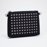 GLAMJAM  スタッズバッグ  クラッチバッグ  M-A5サイズ HOSHI×ブラック×シルバー×レッド グラムジャム