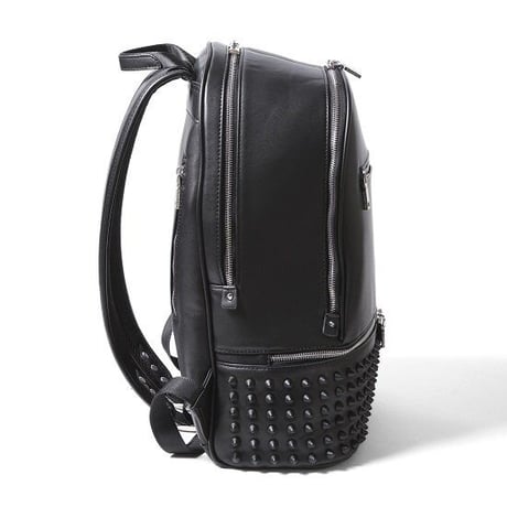 GLAMJAM スタッズバッグ リュックLサイズ　エコレザー ブラック×マットブラック×レッド  グラムジャム
