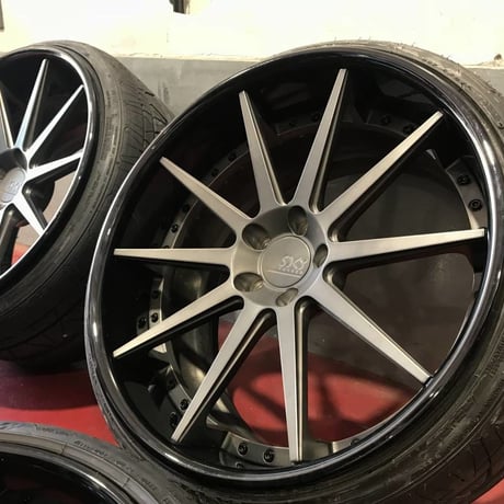中古品 マセラティ クアトロポルテ SKY FORGED S206 21インチホイールSET 鍛造 スカイフォージド MASERATI バリ山タイヤ付 PCD114.3