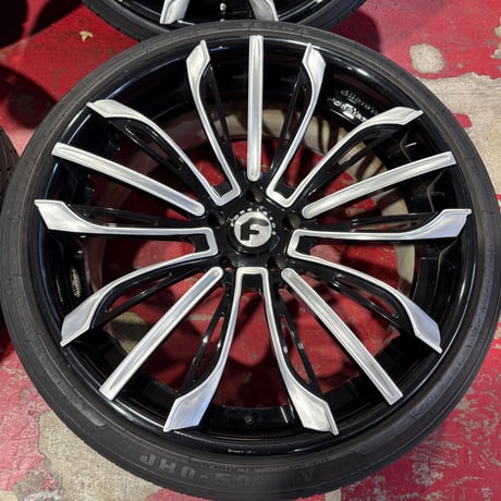 ジャンク レクサス LS500/LS500h FORGIATO MONTARE-ECL 22インチ セット ブラック/ポリッシュ LEXUS PCD120