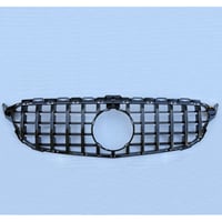 ベンツ Cクラス W205 後期 カメラ無用 パナメリカーナグリル オール ブラック 商品番号4980-4532