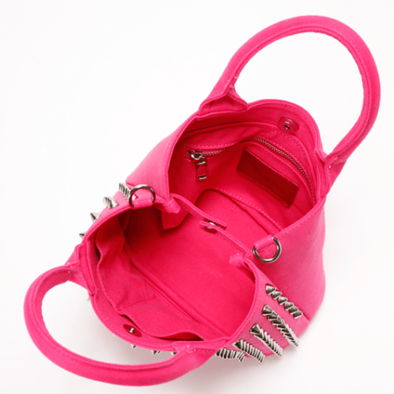 GLAMJAM スタッズバッグ Sサイズ ONI×ホワイト×シルバー×ホワイト