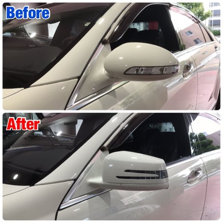 ベンツ Sクラス W221 前期用 2010y後期スタイル ドアミラー 650カルサイトホワイト塗装済 商品番号2875