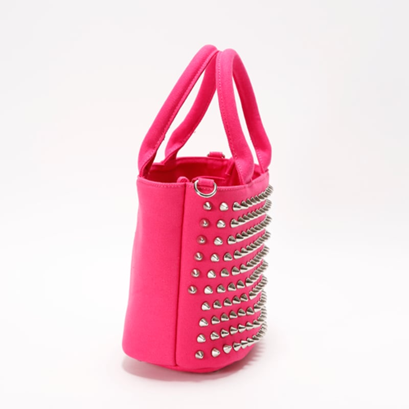 GLAMJAM スタッズバッグ Sサイズ ONI×ホワイト×シルバー×ホワイト