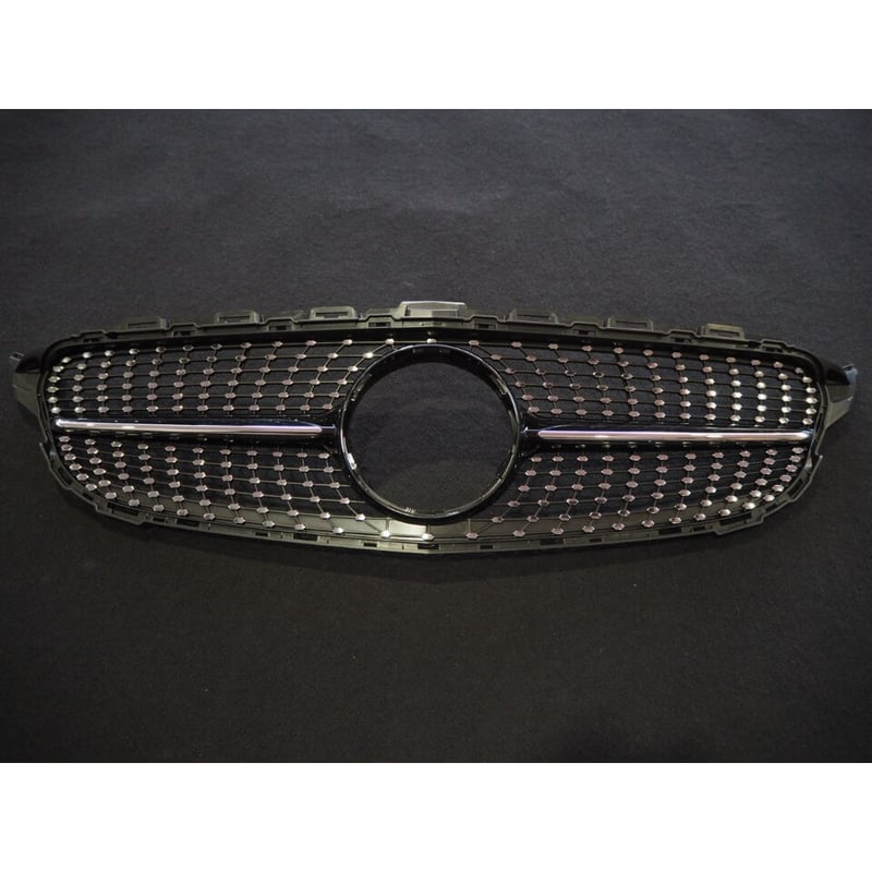 取付工賃込!! ベンツ Cクラス W205 前期 ダイアモンドグリル ブラック