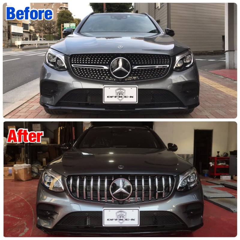 ベンツ GLC パナメリカーナグリル　ブラック メルセデスベンツ GLCクラス パナメリカーナグリル ブラック塗装