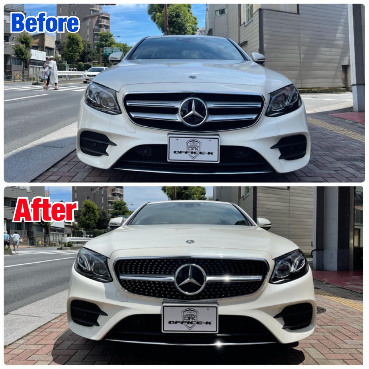 取付工賃込!! ベンツ Eクラス W213 前期 ダイアモンドグリル シルバー