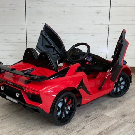 ランボルギーニ社公認 アヴェンタドールSVJ 子供用電動乗用ミニカー レッド ライセンス商品 商品番号4454
