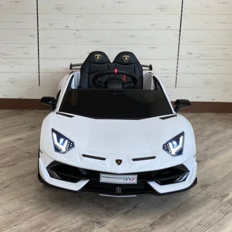 ランボルギーニ社公認 アヴェンタドールSVJ 子供用電動乗用ミニカー ホワイト ライセンス商品 商品番号4451