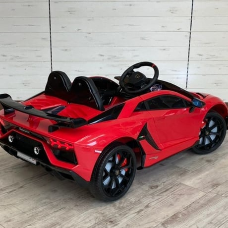 ランボルギーニ社公認 アヴェンタドールSVJ 子供用電動乗用ミニカー レッド ライセンス商品 商品番号4454