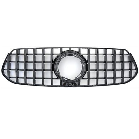 取付工賃込!! ベンツ GLEクラス W167 前期 AMG-Line専用 パナメリカーナグリル オールブラック 縦フィン/GTR仕様 商品番号4802T