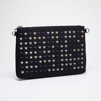GLAMJAM スタッズバッグ　クラッチバッグ　L-A4サイズ HOSHI×ブラック×ミックス×レッド　 グラムジャム