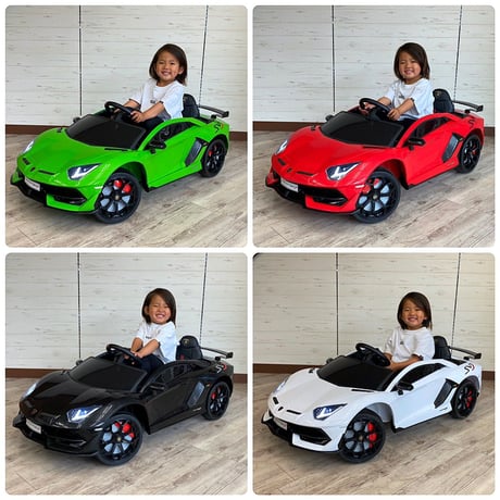 ランボルギーニ社公認 アヴェンタドールSVJ 子供用電動乗用ミニカー グリーン ライセンス商品 商品番号4453