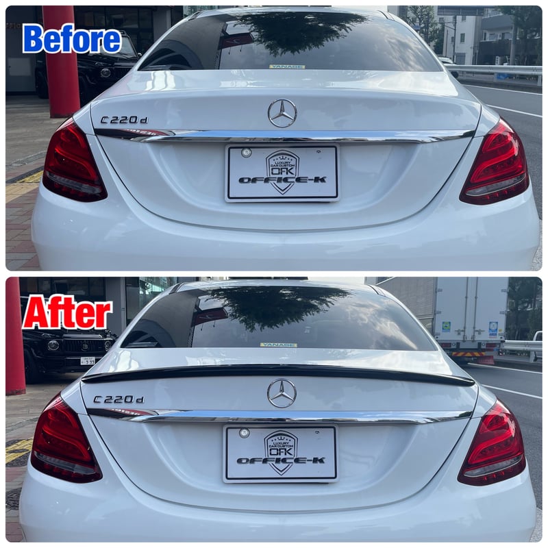 ベンツ Cクラス W205 セダン用 トランクスポイラー ブラック 商品番号