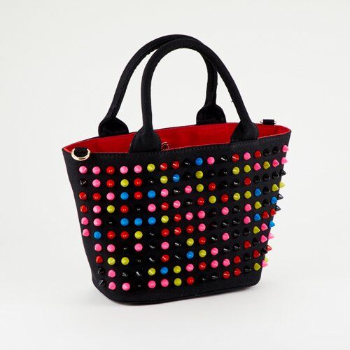 GLAMJAM スタッズバッグ Sサイズ ONI×ブラック×マルチ×レッドグラム