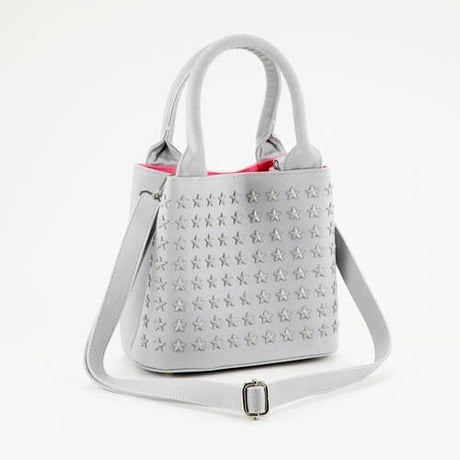GLAMJAM スタッズバッグ　Sサイズ HOSHI×グレー×グレー×ピンク グラムジャム