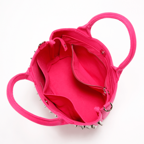 GLAMJAM スタッズバッグ Sサイズ ONI×ホワイト×シルバー×ホワイト