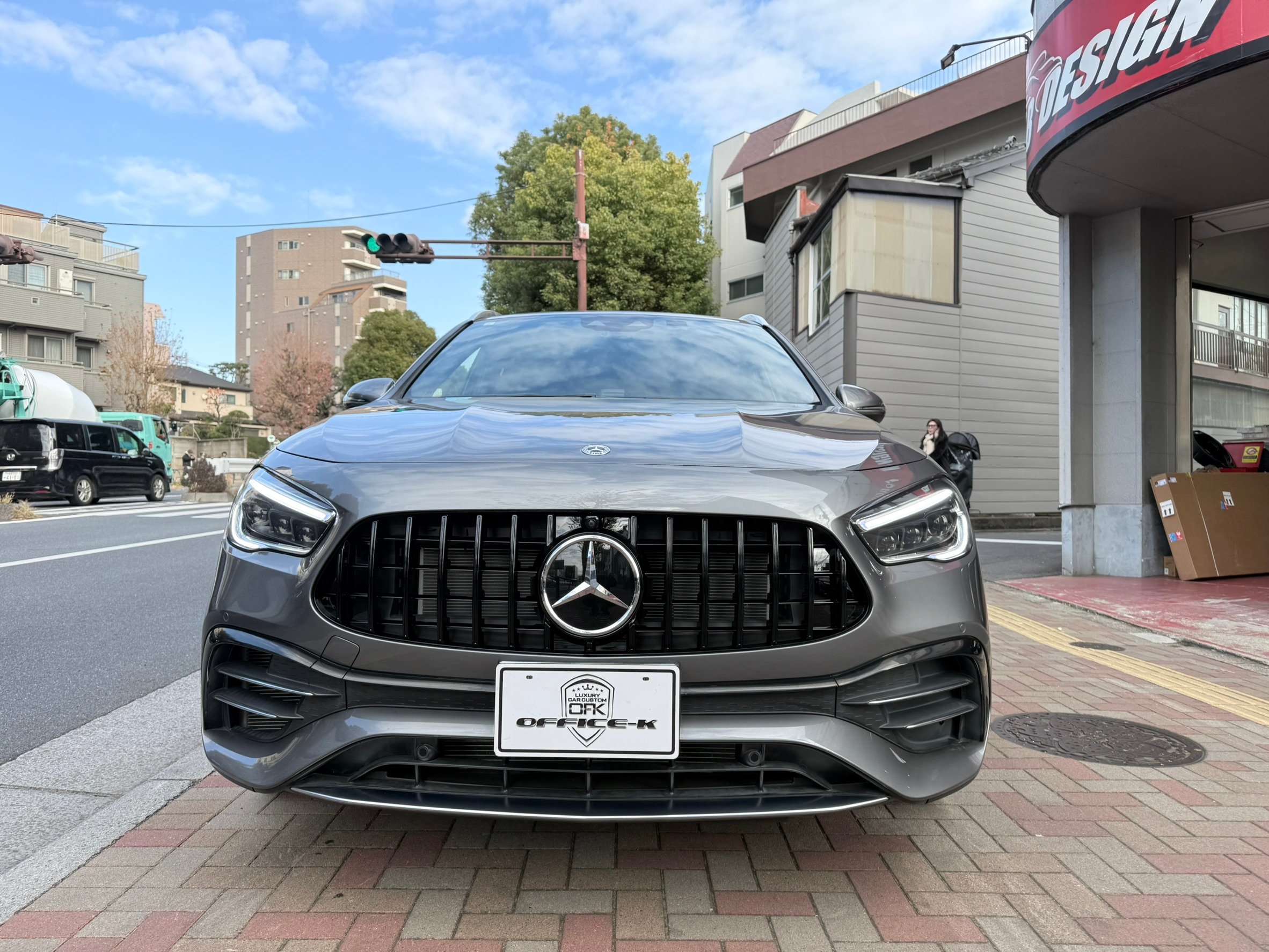 取付工賃込!! ベンツ GLA 前期 H247 AMGライン用 パナメリカーナグリル