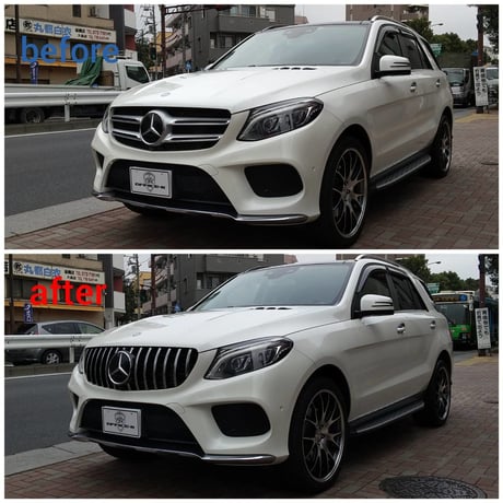 取付工賃込!! ベンツ GLEクラス W166 パナメリカーナグリル 縦フィン/GTR仕様 商品番号4336