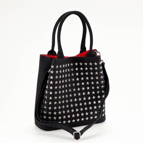 GLAMJAM スタッズバッグ　Gサイズ HOSHI×ブラック×シルバー×レッド グラムジャム