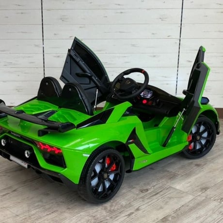 ランボルギーニ社公認 アヴェンタドールSVJ 子供用電動乗用ミニカー グリーン ライセンス商品 商品番号4453