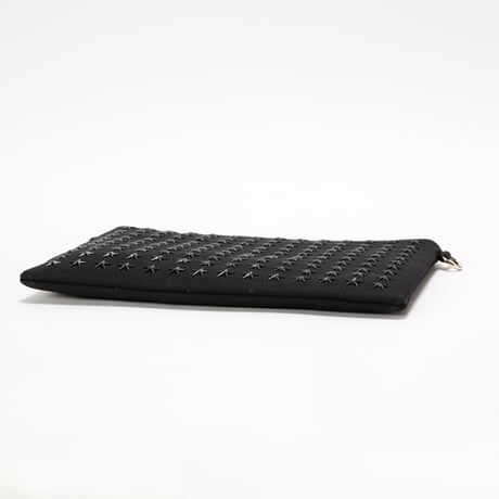 GLAMJAM スタッズバッグ　クラッチバッグ　L-A4サイズ HOSHI×ブラック×ブラック×レッド　 グラムジャム