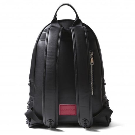 GLAMJAM スタッズバッグ リュックLサイズ　エコレザー ブラック×マットブラック×レッド  グラムジャム